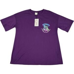 Harry Potter Purple Tee Wizarding World Hogwarts Unisex Men's S Loose Fit Summer